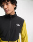 The North Face TKA Glacier zip up fleece in yellow and black