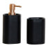 Фото #1 товара Набор для ванной DKD Home Decor Чёрный Позолоченный PVC Смола Glam 8,5 x 6 x 18 cm (2 штук)