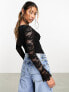 Фото #3 товара Jaded Rose lace corset bodysuit in black