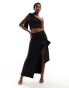 Фото #1 товара ASOS DESIGN co-ord maxi skirt with extreme split and bow detail in black