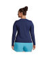 ფოტო #2 პროდუქტის Plus Size Crew Neck Long Sleeve Rash Guard UPF 50 Swim Tee