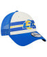 Фото #3 товара Men's Cream, Royal Los Angeles Rams Team Stripe Trucker 9FORTY Snapback Hat