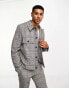 ASOS DESIGN smart co-ord trucker jacket in grey check