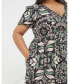 ფოტო #3 პროდუქტის Women's Plus Size Priya Mosaic Leaf Midi Dress