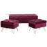 Bench DKD Home Decor 110 x 42 x 44 cm Metal Maroon