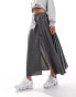 COLLUSION maxi kilt skirt in grey