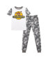 Big Boys Littlefoot Youth Short Sleeve Pajama Set With Camo Design