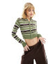 Фото #1 товара COLLUSION shrunken knitted stripe hoodie in multi