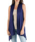 Фото #1 товара Draped Open Front Sleeveless Cardigan Vest