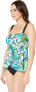 Фото #2 товара Maxine Of Hollywood Womens 182504 Draped Ruffle Front One Piece Swimsuit Size 10
