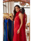 ფოტო #5 პროდუქტის Women's Halter-Neck Sleeveless Satin Gown