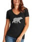 ფოტო #1 პროდუქტის Women's V-neck Word Art Mama Bear T-shirt