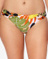 Bar Iii 276907 Tropical-Print Ruched Bikini Bottoms, Women's Swimsuit, XS, Multi