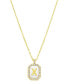 ADORNIA 14K Gold-Plated White Mother-of-Pearl Initial Tablet Necklace