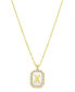 14K Gold-Plated White Mother-of-Pearl Initial Tablet Necklace