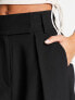 River Island pleat detail wide leg dad trouser in black