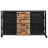 Фото #5 товара Тумба с ящиками Home ESPRIT Loft Коричневый Чёрный Металл Ель 122,5 x 32,5 x 74 см
