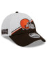 Фото #1 товара Men's White, Brown Cleveland Browns 2023 Sideline 9FORTY Adjustable Hat