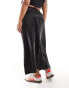 Фото #8 товара COLLUSION plus low rise satin maxi skirt in black