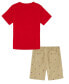 ფოტო #1 პროდუქტის Toddler Boys short sleeve Signature Tee Printed Shorts Set