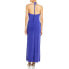 Фото #2 товара Fore Womens Blue Cut-Out Maxi Ruched Halter Dress Size S