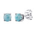 Silver stud earrings with genuine natural Larimar JJJLRD6ELR