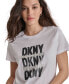 DKNY Women's Glitter Stencil Logo Graphic T-Shirt