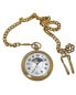 Men's 14K Gold Plated Sun Moon Pocket Watch with Gold-Tone Chain