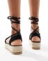 Glamorous crotchet flat espadrilles in black