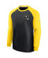 Men's Black, Gold Pittsburgh Steelers Historic Raglan Crew Performance Sweater