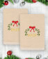 Фото #2 товара Christmas Mistletoe Paix Joie Embroidered Luxury 100% Turkish Cotton Hand Towels, 2 Piece Set