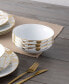 Фото #7 товара Raptures Gold Set of 4 Cereal Bowls, Service For 4