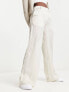 Weekday Riley co-ord wide leg satin trousers in off-white