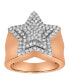 Фото #1 товара SuperStar Rose Natural Certified Diamond 0.97 cttw Round Cut 14k Yellow Gold Statement Ring for Men