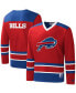 ფოტო #2 პროდუქტის Men's Red Buffalo Bills Cross-Check V-Neck Long Sleeve T-shirt
