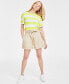 Фото #1 товара Women's Paperbag-Waist Belted Shorts, Created for Macy's