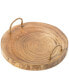 Фото #1 товара Wood Round Serving Platter Board with Rope Handles