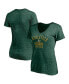 Фото #1 товара Women's Heather Green Oakland Athletics Old Time Favorite V-Neck T-Shirt
