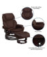 Multi-Position Recliner & Ottoman With Swivel Wood Base