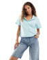 Фото #3 товара Wrangler short sleeve stripe shirt in mint green