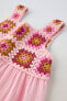 Contrast crochet dress