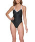Фото #1 товара Dkny 300820 Women's T-Back One-Piece Swimsuit Black Size Medium