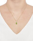 ფოტო #2 პროდუქტის Peridot (2 ct. t.w.) & Lab-Grown White Sapphire (1/6 ct. t.w.) 18" Pendant Necklace in 14k Gold-Plated Sterling Silver