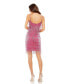 Фото #2 товара Women's Slim Strap Beaded Fringe Mini Slip Dress