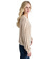 ფოტო #3 პროდუქტის Women's V-Neck Cable-Knit Sweater