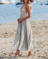 Фото #2 товара Women's Halter Ruched Maxi Beach Dress