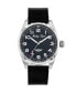 Men's Heritage Collection Three Hand Black Genuine Leather Strap Watch, 42mm