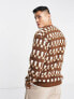 Фото #2 товара Selected Homme oversized wool mix jumper in check