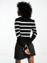 Only lightweight jumper in black and white stripe black & white stripe, XL - фото #3