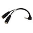 Фото #3 товара ROLINE 4 Conductor 3.5 mm Stereo Plug (speaker+microphone) 15 cm - 3.5mm - Male - 2 x 3.5mm - Female - 0.15 m - Black